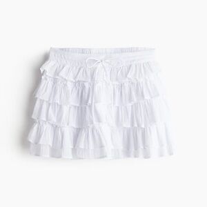H&M Ivory Tiered Mini Skirt